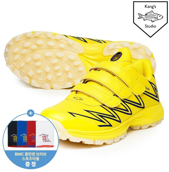 BMC 25 강스 캉스 스튜디오 잭팟2 야구화 인조잔디화 터프화 Yellow & Navy