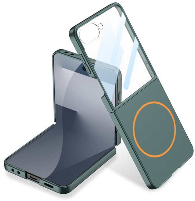 럭스폰 전면 강화액정 필름 내장 초강력 맥세이프 힌지보호 플립 케이스