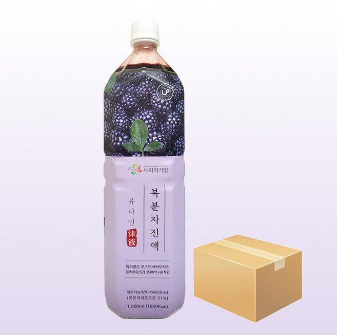 유나인베이스 복분자 진액 1.5L x 8ea / 과일원액 희석음료, 8개