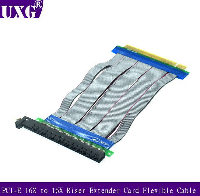 PCI 익스프레스 PCIE 라이저 카드 컨버터 익스텐더 그래픽 GPU 채굴용 리본 연장 케이블 E 1X 4X 8 16X 에서, 1개
