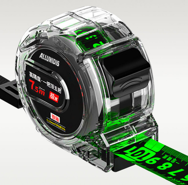 올유니딧 4세대 고급형 울트라 브라이트 고정밀 줄자 7.5m, 1개