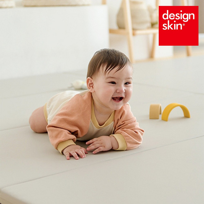 韓國design skin超厚4cm兒童摺疊地墊 寶寶爬行遊戲安全地墊 無臭味, 質感灰 200x140x4cm