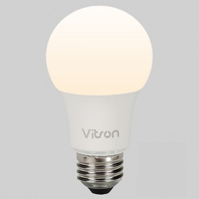 비츠온 8W 220V 60Hz E26 주백색 LED A60 안정기내장 램프 벌브, 1개
