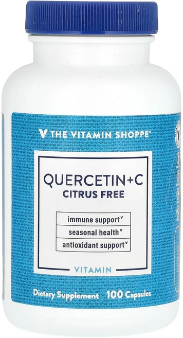The Vitamin Shoppe Quercetin + C Citrus Free 100 Capsules, 100 Count, 1개, 100정 - 쿠팡
