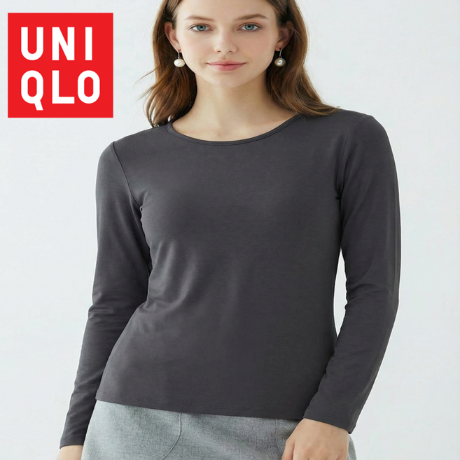유니클로 여성 히트텍 크루넥 긴팔 발열 내복