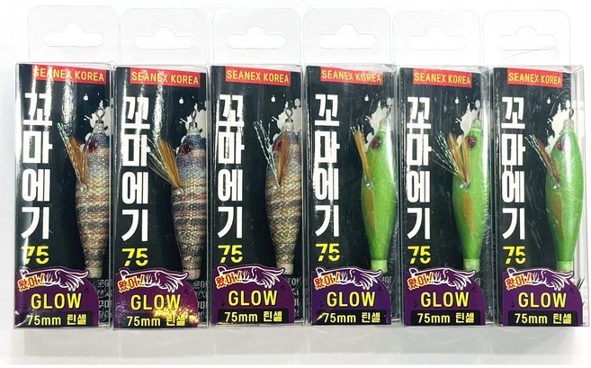 7위 - 씨넥스 코리아 참수평 꼬마에기 75 닭새우3 새마을3 베스트컬러 6P세트, 1세트, 82g
