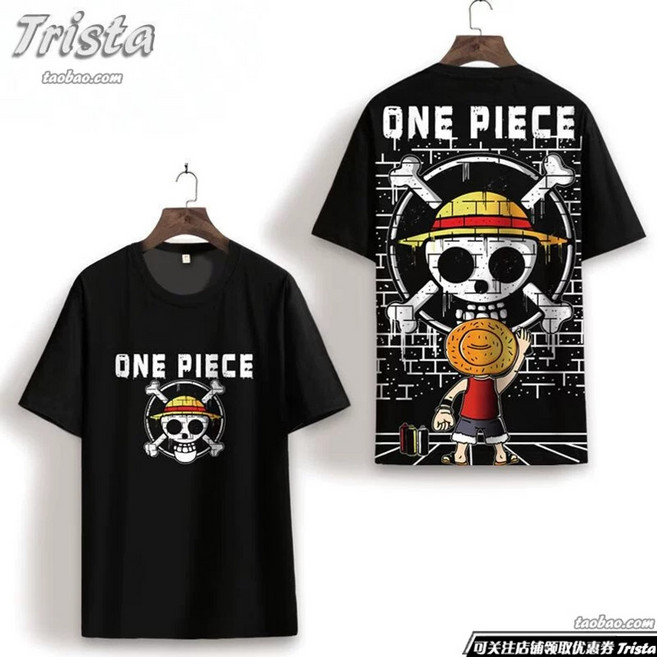 ONE PIECE 반팔티 티셔츠 원피스 루피 일러스트 캐주얼 빅사이즈 반소매 티