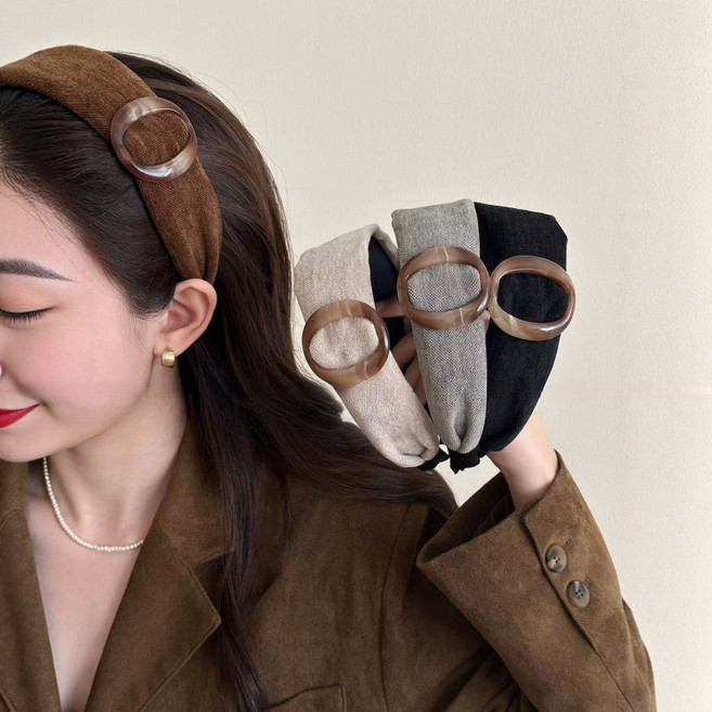 ZMBIRD 라운드 버클 넓은 헤어밴드 귀안아픈 4종세트 N4574