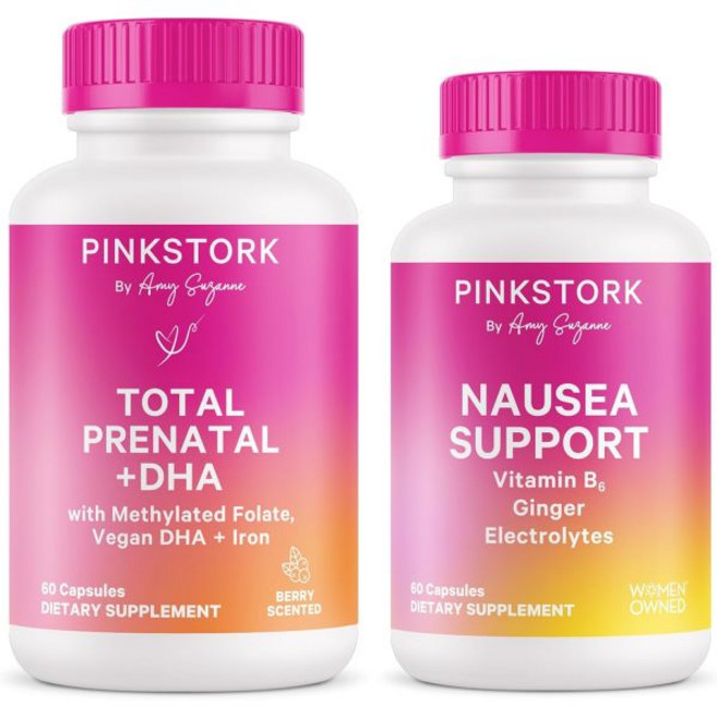 핑크 스토크 임신 1기 필수 세트 종합 비타민 DHA B6 생강 전해질 입덧 필수품 핑크Srk