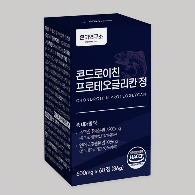 온기연구소 콘드로이친 프로테오글리칸 60정 부모님 선물 효도 연어코, 3개, 60회분