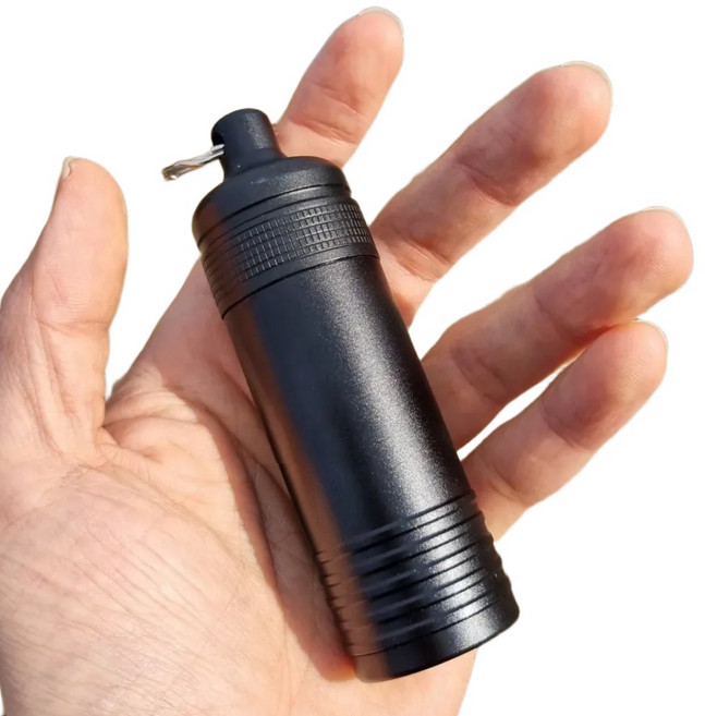 하루굿즈 휴대용 재떨이 담배 꽁초 냄새차단 야외 실외 재털이, 빅사이즈블랙, 1개