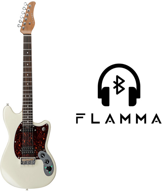 [출시기념 전용 케이스 증정] Flamma - 플라마 E1000 / 스마트 일렉기타 (White), 1개