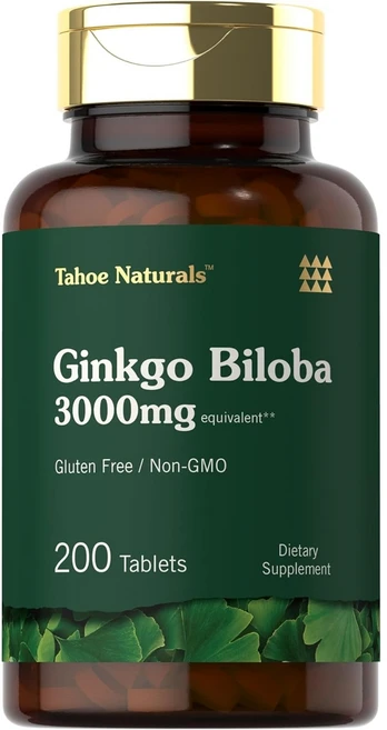 은행 징코 빌로바 50배 추출 3000mg 고함량 200정 6개월 대용량 미국 Ginkgo, 200카운트(1팩), 1개 - 쿠팡