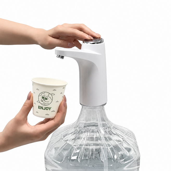 원터치 워터 펌프 에코보틀 생수 디스펜서, 1개