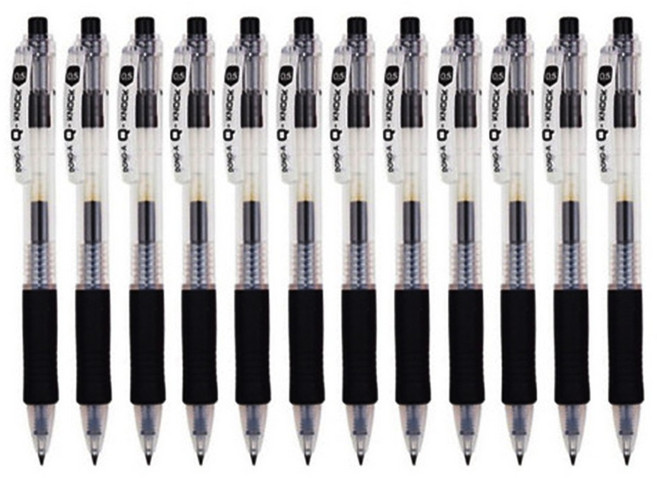 동아 Q-KNOCK 큐노크 볼펜, 0.4mm : 1갑(12자루) x 흑색