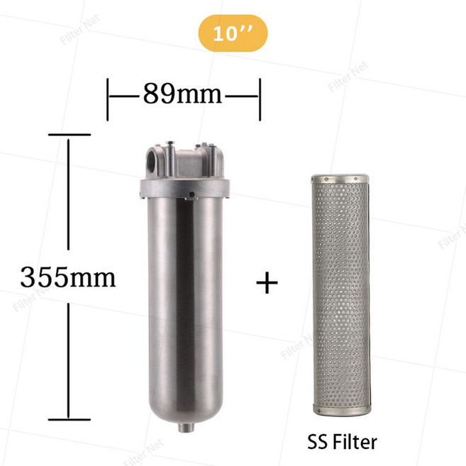 5UM 카트리지 10 1UM 스테인레스 인치 미크론 5 10UM 스틸 필터 하우징 1 프리필터, 10thread dn20 5u SS, 1개