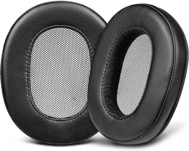SOULWIT 교체용 이어패드-호환 모델 소니 MDR-M1ST/MDRM1ST 유선 고해상도 모니터 헤드폰용 단백질 가죽 1쌍, PL Black, 1개