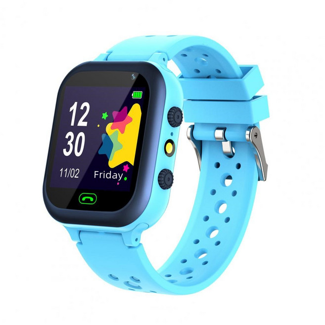 청소년를위한 Si 카드 스마트 시계 SOS GPS 위치 영상 통화 2GCild SartWatc 카메라 소년 소녀를위한 방수, 02 파란