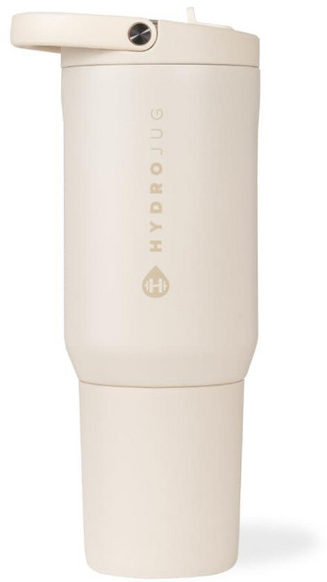 HydroJug 스포츠 - 빨대가 있는 스테인리스 스틸 텀블러 진공 단열 591.5ml(20온스) 누출 방지 물병 인체 공학적 디자인 재사용 가능 식기 세척기 사용 고, 20온스_165174, 크림
