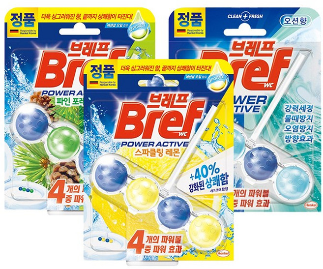 브레프 변기세정제 파워액티브 4종 디럭스 2종 50gx1P, 1개, 50g