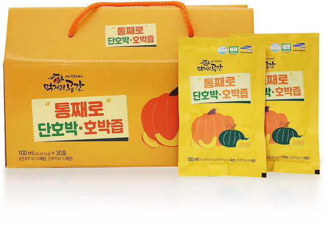 먹거리공간 100% 통째로 호박즙 (늙은호박 단호박), 30개, 100ml