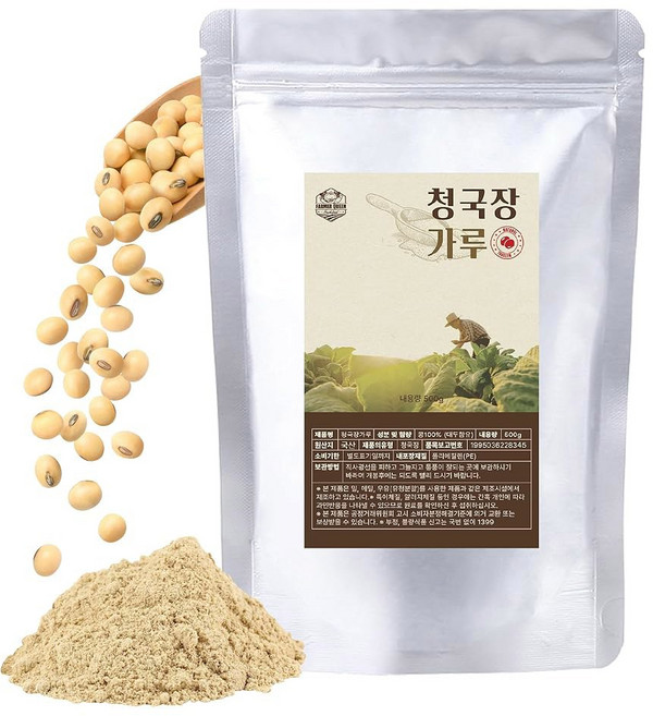 파머 퀸 전통 발효 콩 분말 17.6온스 - 낫토키나제 소스 청국장 대두 낫토 분말 500.0그램, 500g