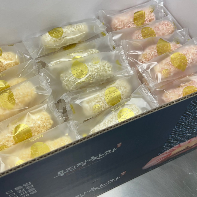 강릉무진장 한과 유과 선물 세트 삼색혼합 개별포장 90개입, 1kg, 1박스