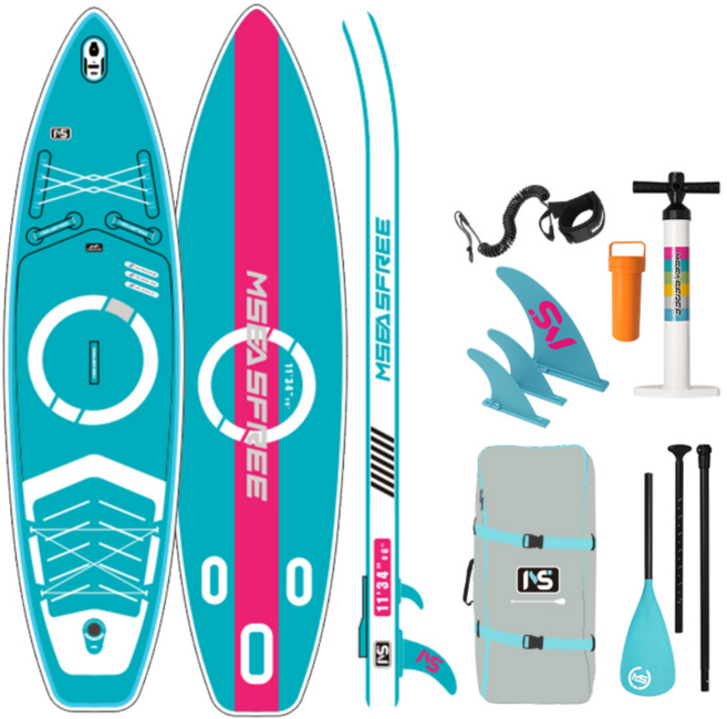 산타고 SUP 패들보드 공기주입식 서핑보드 패들보트 스탠드업보드, 2세대업그레이드 블루