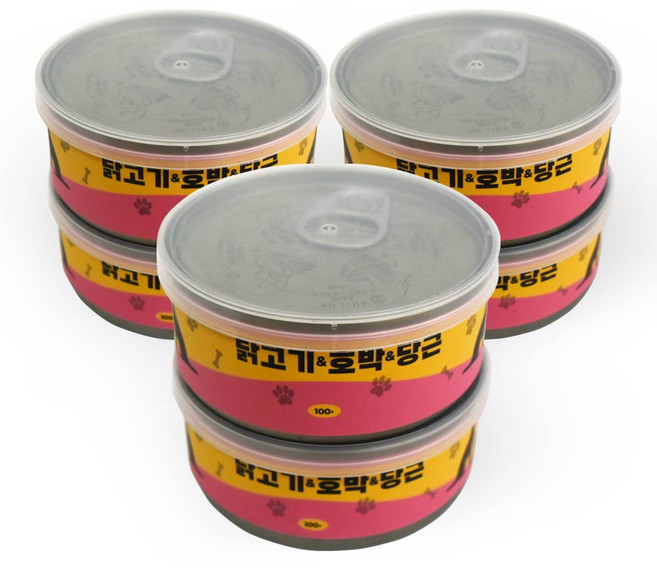 [1+1박스]강아지 습식 사료 캔 통조림 간식 닭가슴살 호박 당근, 100g, 24개, 동일상품