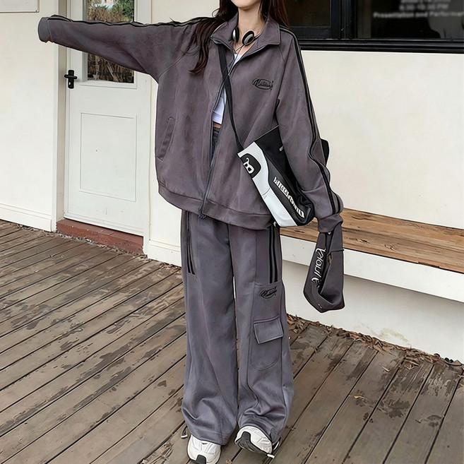 오스틱니 여성 봄가을 빅사이즈 초특가 루즈핏 캐주얼 트레이닝복 세트