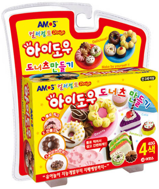 아모스 아이도우 도너츠 만들기 40g 4색, 66_아이도우/40g/4색/아모스/도너츠, 1개