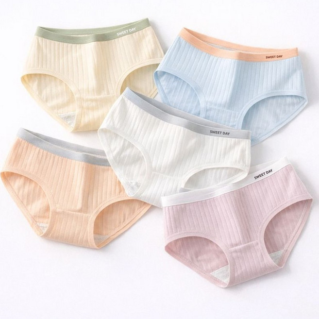 론조모니 여성 소녀감성 편안한 순면 팬티 5종세트
