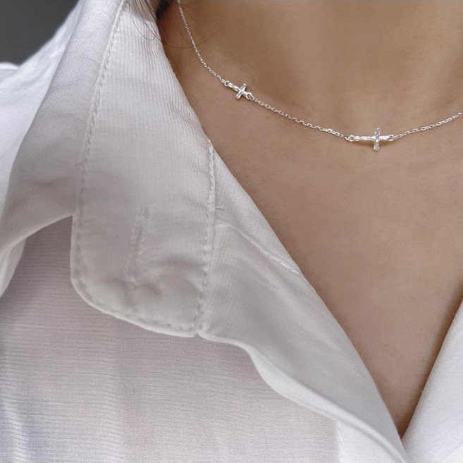 S925 실버 십자가 순은목걸이