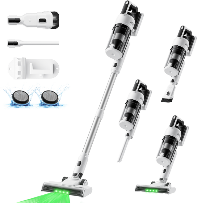[2026년형] NICESUN 차이슨 무선 스틱 청소기 BLDC 모터 30KPa 초강력 흡입력 셀프 스탠딩 다양한 구성품 MS109D, 화이트