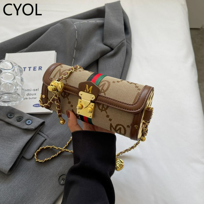 여성용 가방 틈새 서양식 어깨 크로스 바디 백 여성의 새로운 프랑스 하이 엔드 커밍 실린더 백