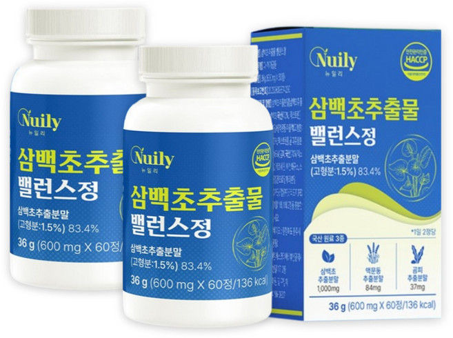 삼백초추출물 삼백초 맥문동 곰피 퀘르세틴 정 타블렛 식약청 HACCP 인증, 2개, 60정