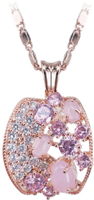 [혜성 주얼리] 아리애나 장미수정 캐보션 목걸이