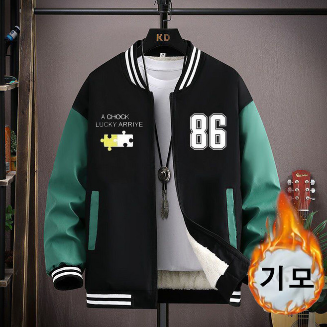 남성 점퍼 가을 겨울 루즈핏 야구복 데일리 코디 기모 도톰 재킷 트렌드 캐주얼 야구 점퍼 남자 코트 상의 WMY