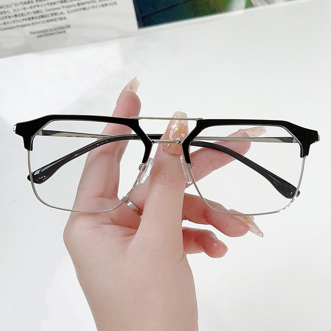 남자 콤비 안경테 티타늄 반뿔테 블루라이트 안경