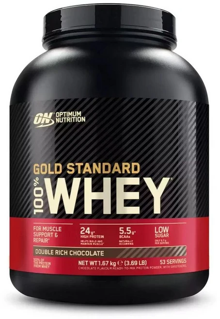 옵티멈 뉴트리션 골드 스탠다드 100% 웨이 더블 리치 초콜릿 Optimum Nutrition Gold Standard 100% Whey Double Rich Chocolate, 1.67kg, 1개 - 쿠팡