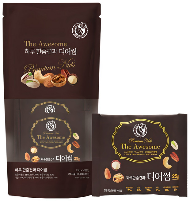너츠브라더 하루한줌견과 디어썸 10봉입, 25g, 10개