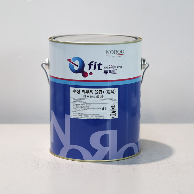 수성페인트 외부용 KS M 6010 1종 2급 흰색 4L 보수용품 DIY 상도 도장용품 페인팅, 화이트(기본), 1개