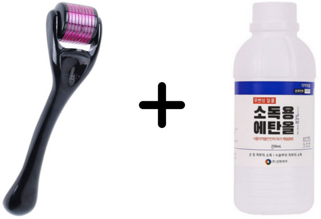 [아워홉스] MTS 홈케어 더마 롤러 일반형 0.75mm+에탄올 세트, 1세트, MTS 더마 롤러 일반형 0.75mm 1개+에탄올
