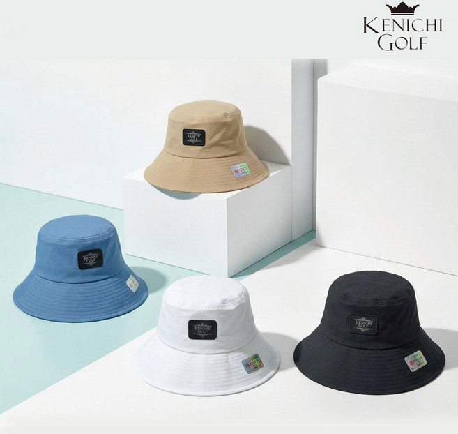 켄이치 파크 골프 버킷햇 남여공용 벙거지 모자 등산 캠핑 챙모자 고급부직포주머니증정, 블랙, 1개