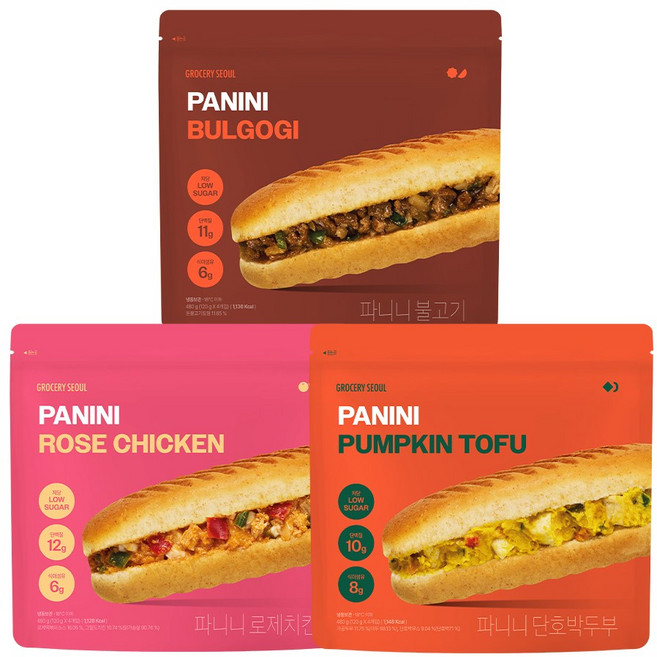 그로서리서울 파니니 전체 혼합 480g 3봉 (12개입) 각1봉, 3개