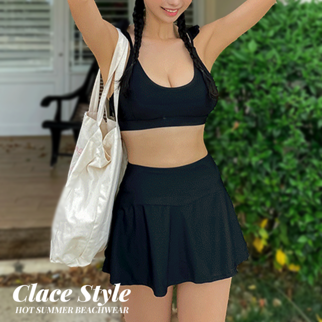 클레이스 에이프릴 쓰리피스 비키니세트, 블랙L
