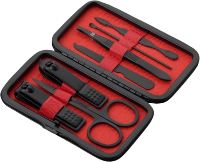 정원전산 손톱깎이 7종 세트 JWN-07B, 블랙, 1세트