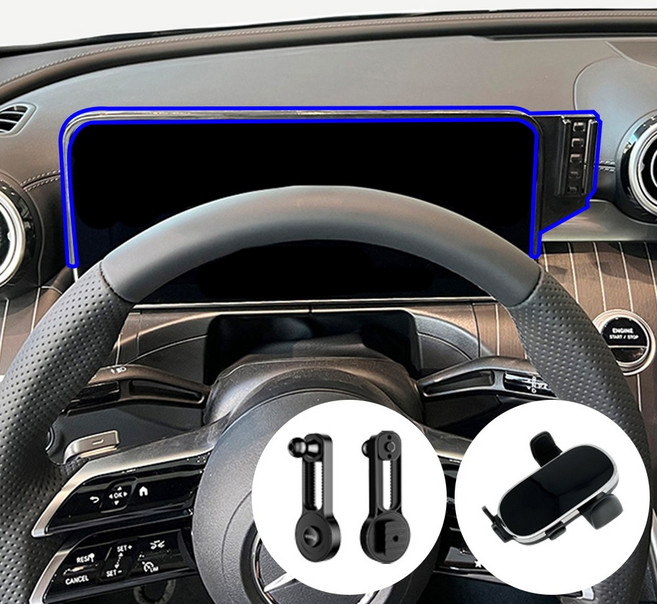 윙가디움 벤츠 C클래스 22년이후 GLC 23년이후 차량용 스크린 거치대 마운트 세트, C클래스 (22~)/GLC (23~) 스크린 (A세트), 1세트