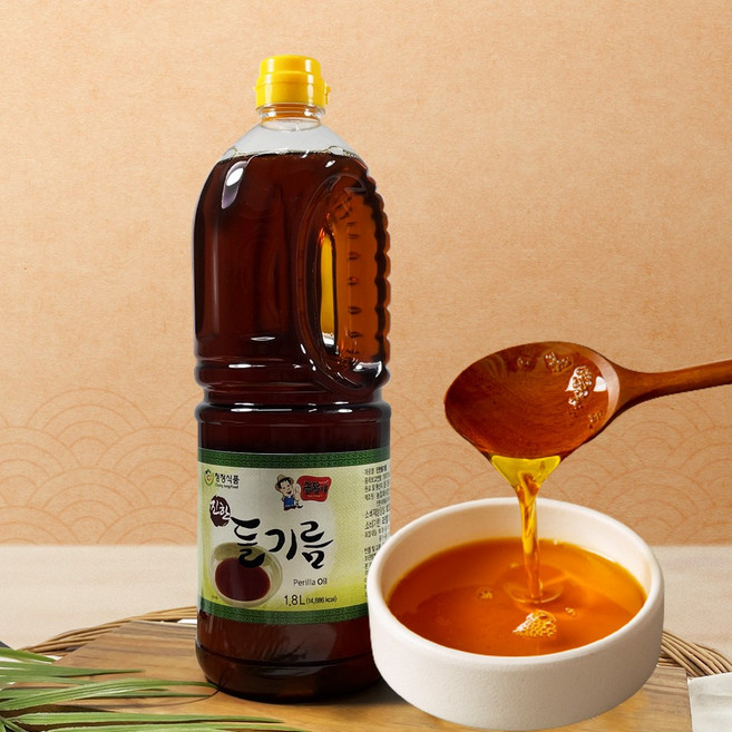 청정식품 HACCP 고소한 통들깨 100% 들기름 1.8L, 1개