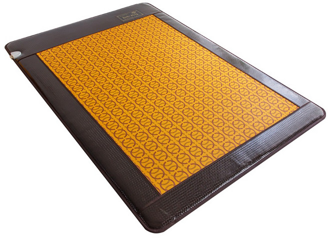 한일의료기 무자계 탄소열선 원형 옐로우 전기매트 두꺼운 침대용 온열 보료 장판, 더블(전체난방) 140x200